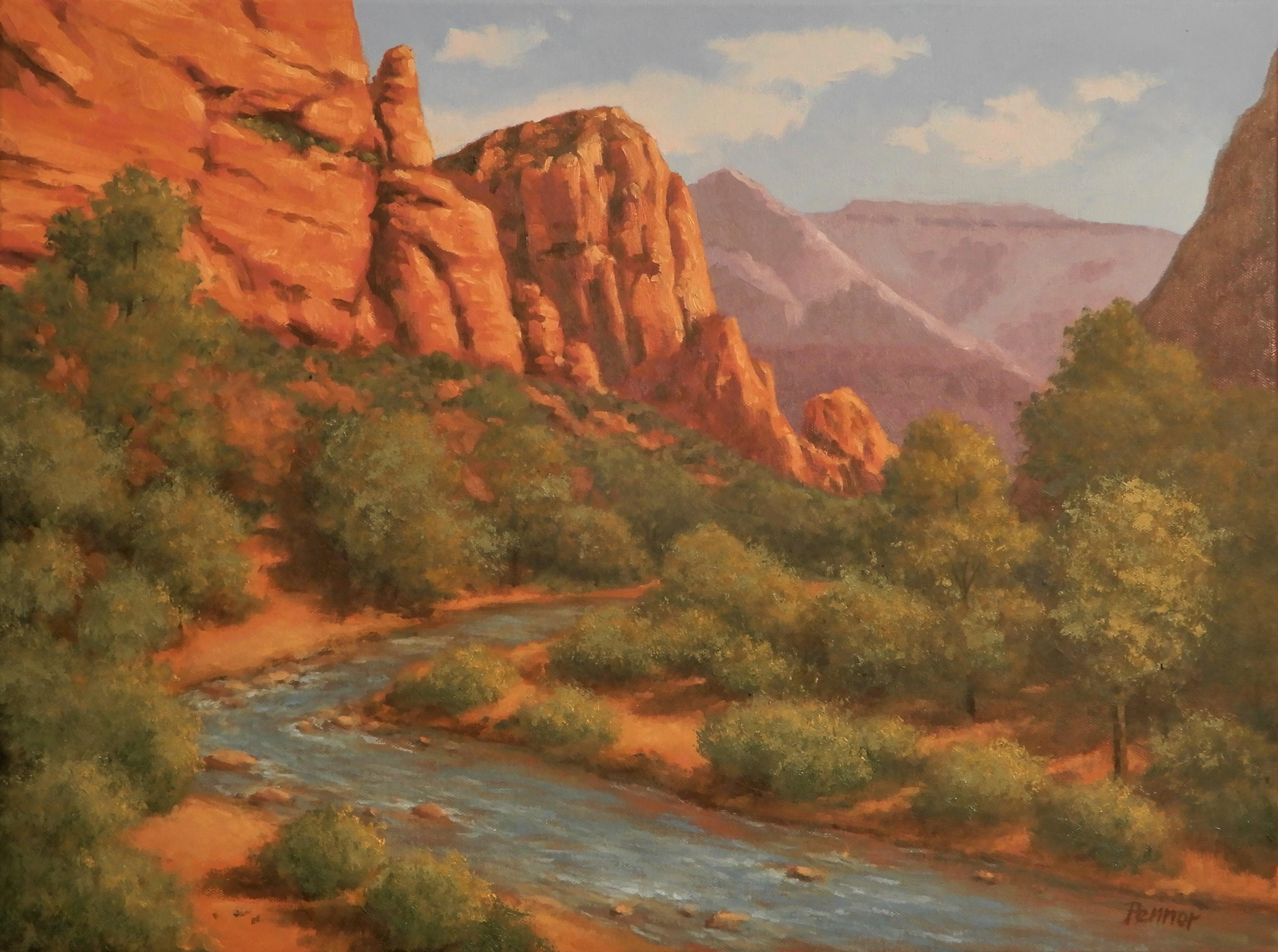 Robert Pennor Landscape Painting - Zion National Park, Oil Painting