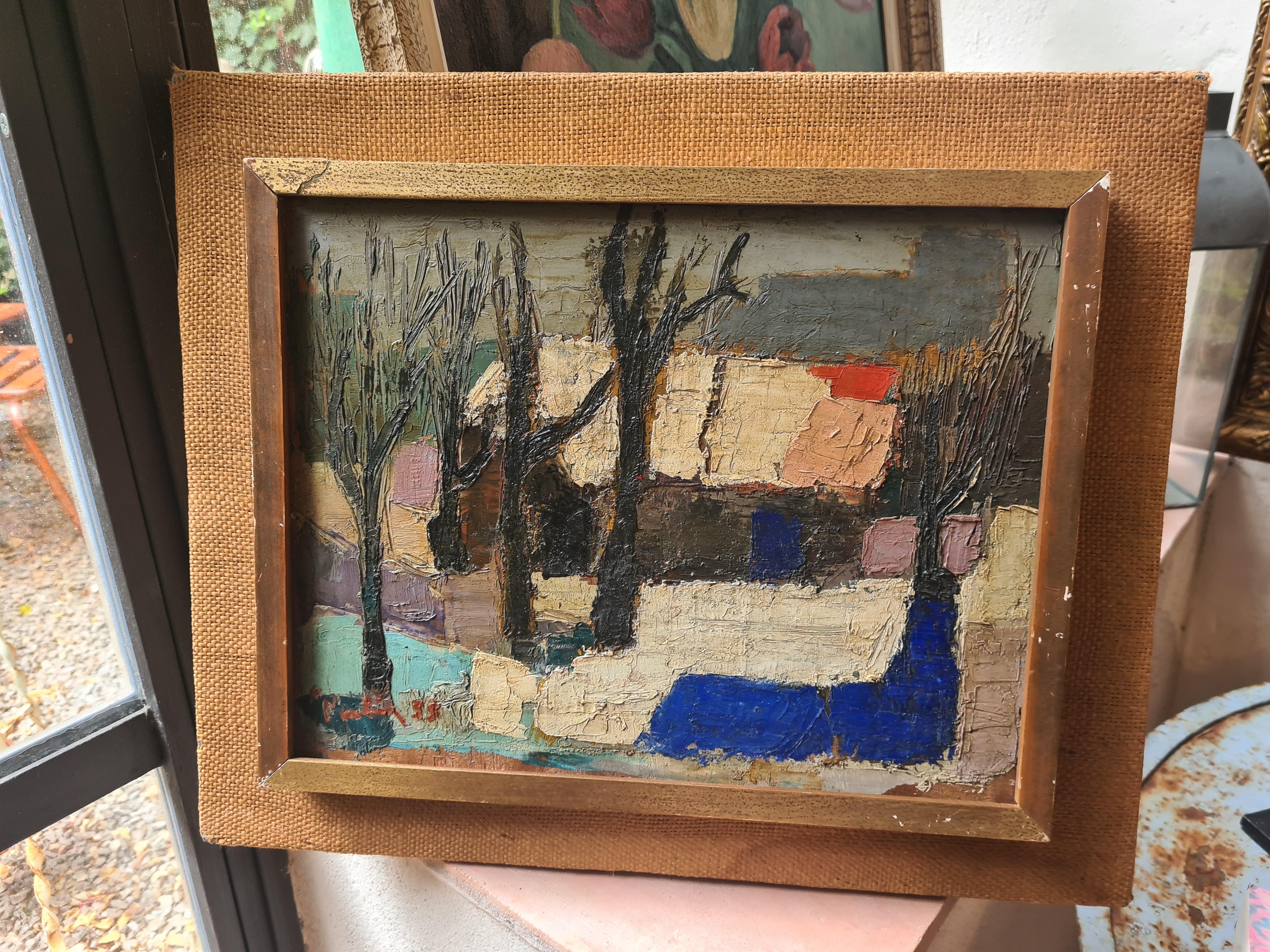 Paesaggio astratto in campo cromatico, olio su pannello, Cerchio di Nicolas de Staël 6