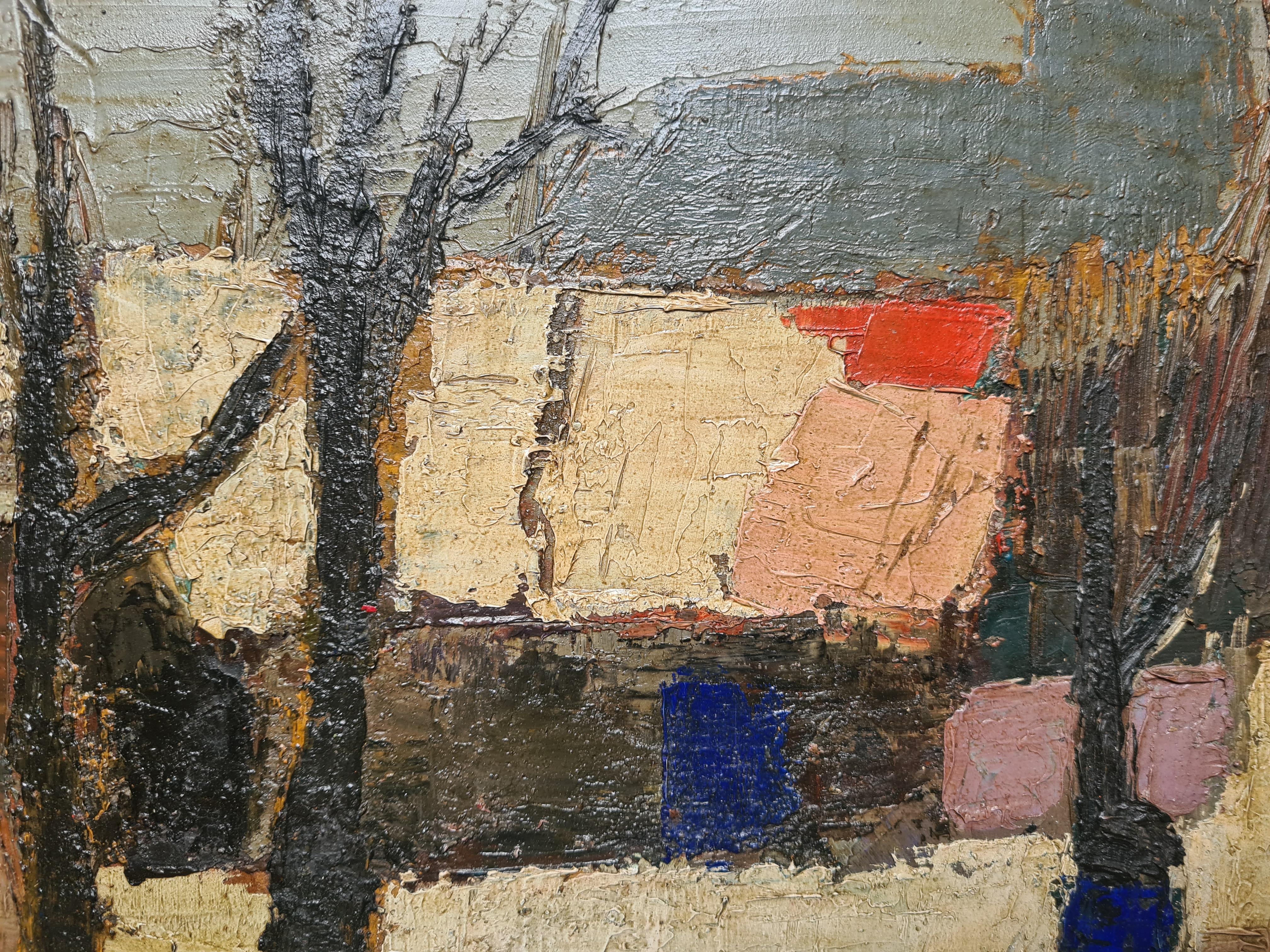 Paesaggio astratto in campo cromatico, olio su pannello, Cerchio di Nicolas de Staël 1