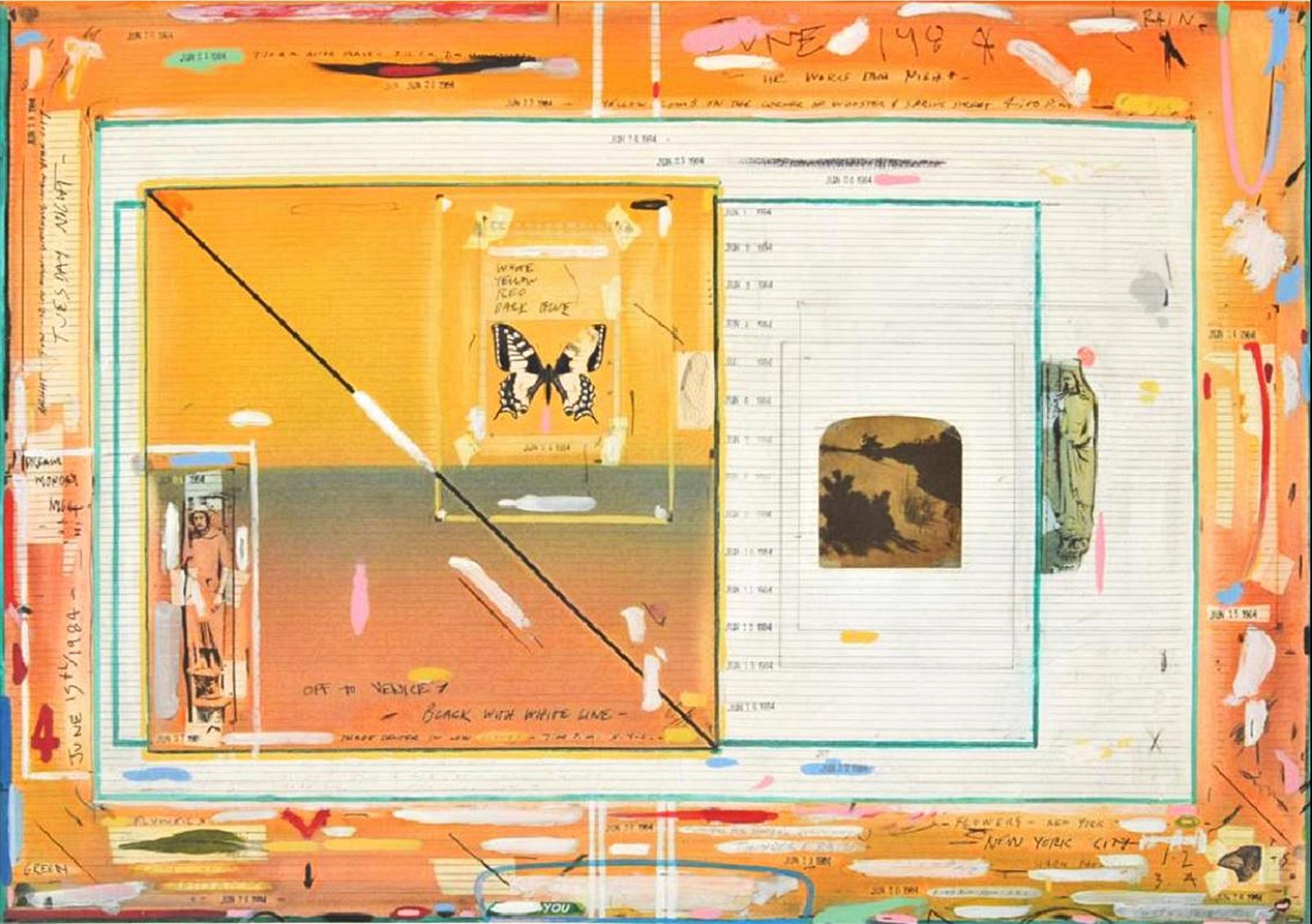 Robert Petersen June 1984 Color Study #1 Unique, signed Framed Abstract painting For Sale 2