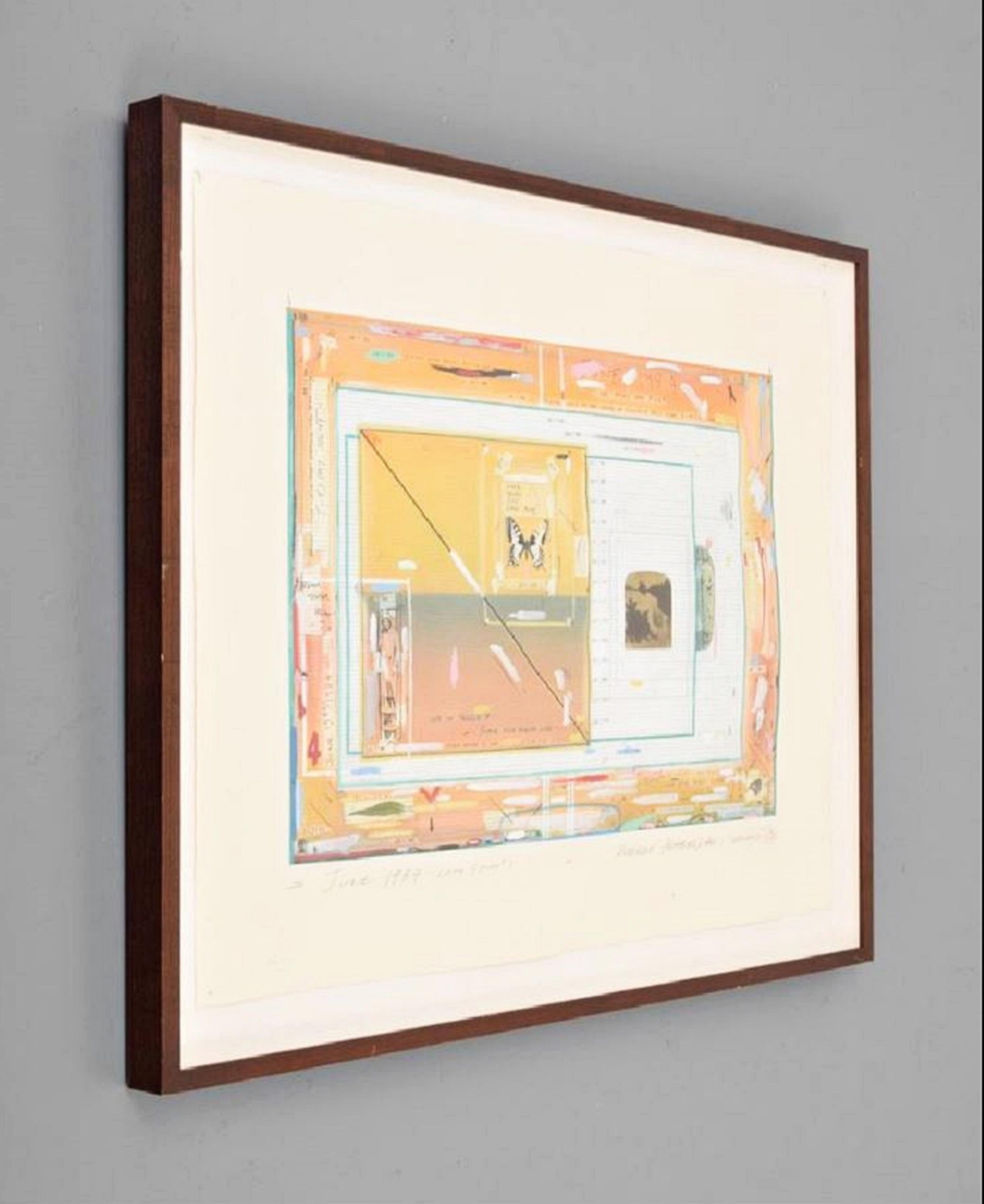 Robert Petersen June 1984 Color Study #1 Unique, signed Framed Abstract painting For Sale 4