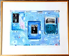 Robert Petersen - Signed collage, gold leaf acrylic painting Leo Castelli label