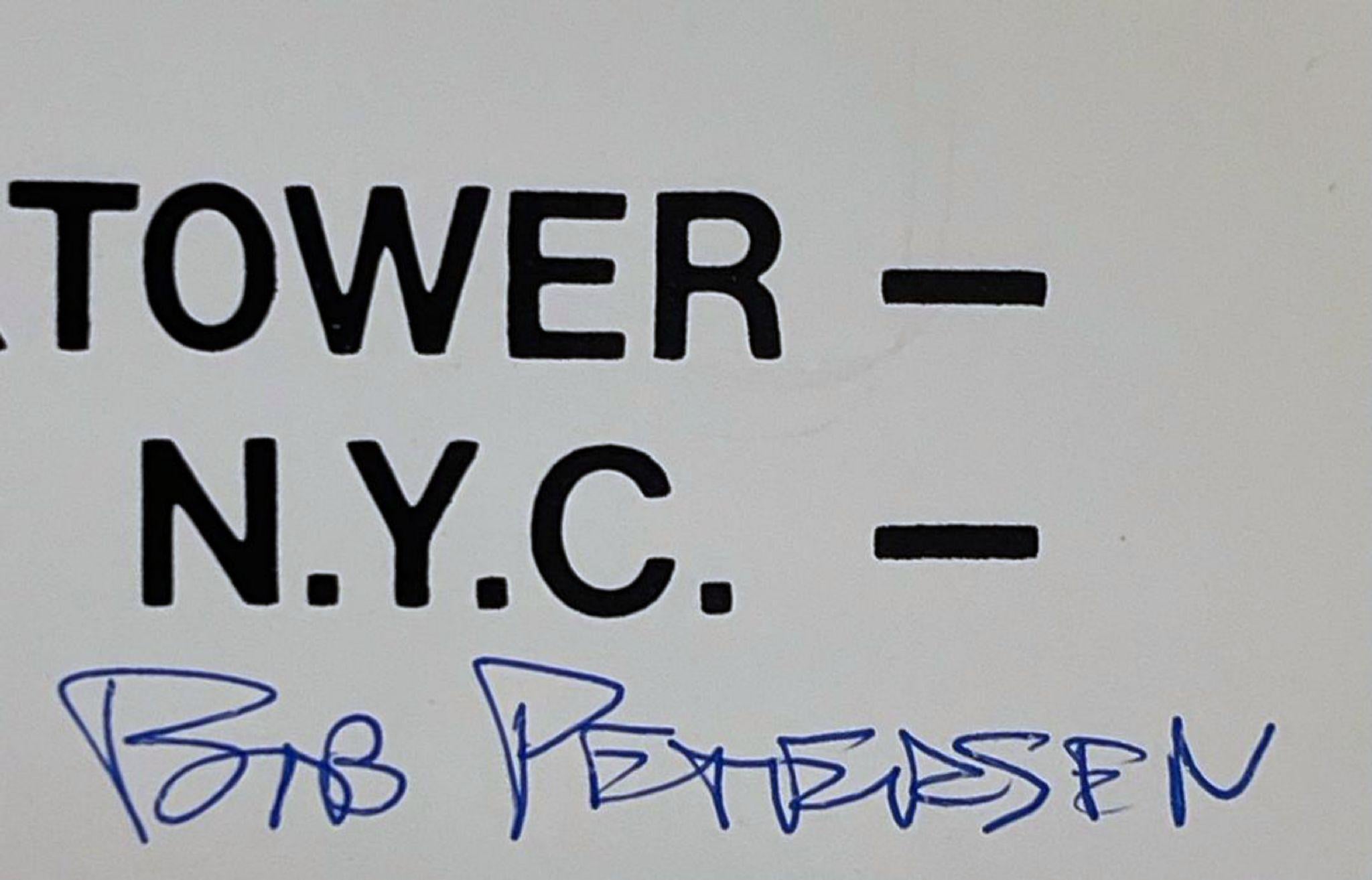 The Clocktower Exhibition signed & inscribed, Rare 1970s poster, 108 Leonard St. - Abstract Print by Robert Petersen