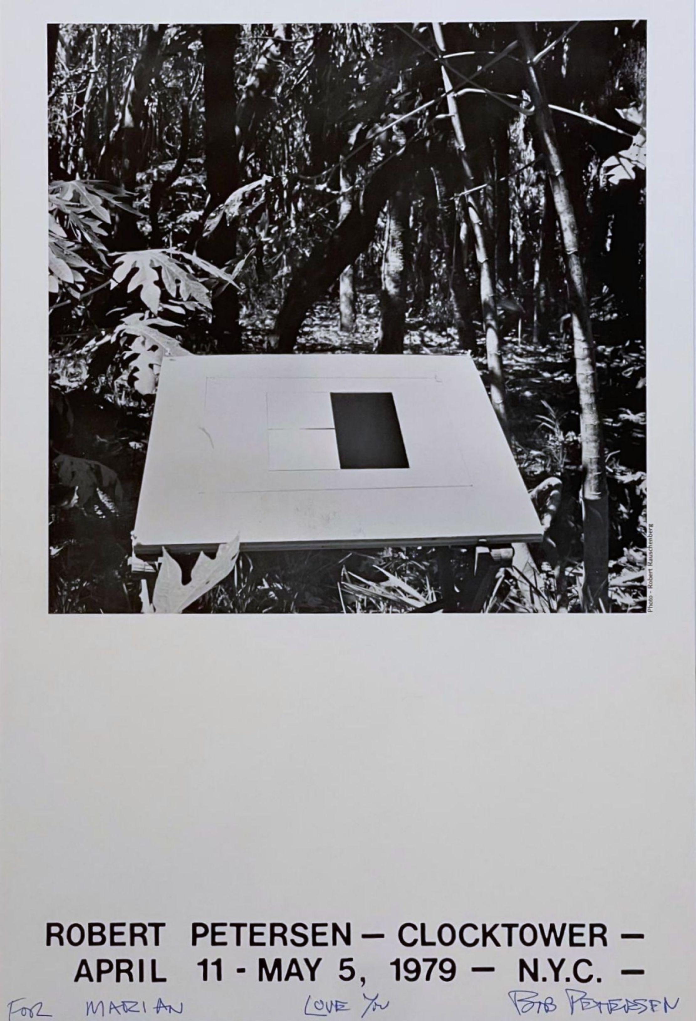 Robert Petersen Abstract Print - The Clocktower Exhibition signed & inscribed, Rare 1970s poster, 108 Leonard St.
