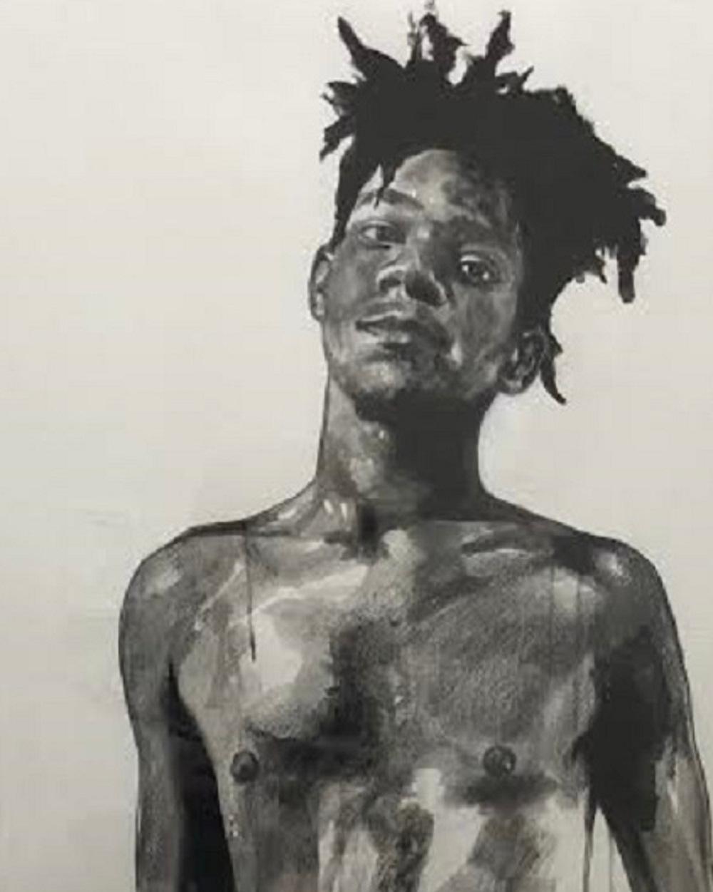 Jean Michel Basquiat, The Radiant Child , 2019 - Painting by Robert Peterson
