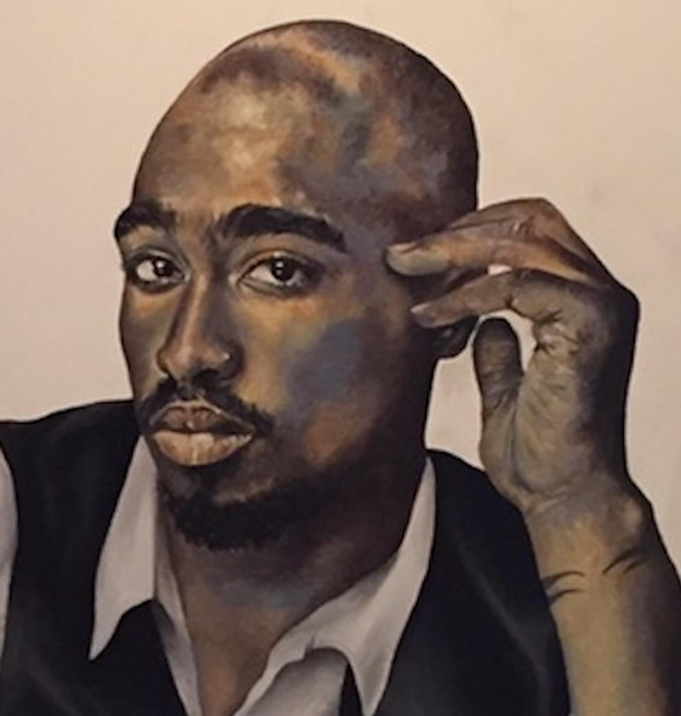 The Rose That Grew From The Concrete, Tupac Shakur - Painting by Robert Peterson