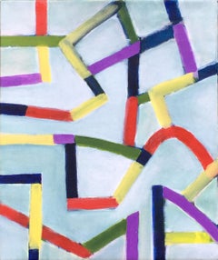 A walk in the park, Chromatic Collision Series, Abstract Geometric Line Painting