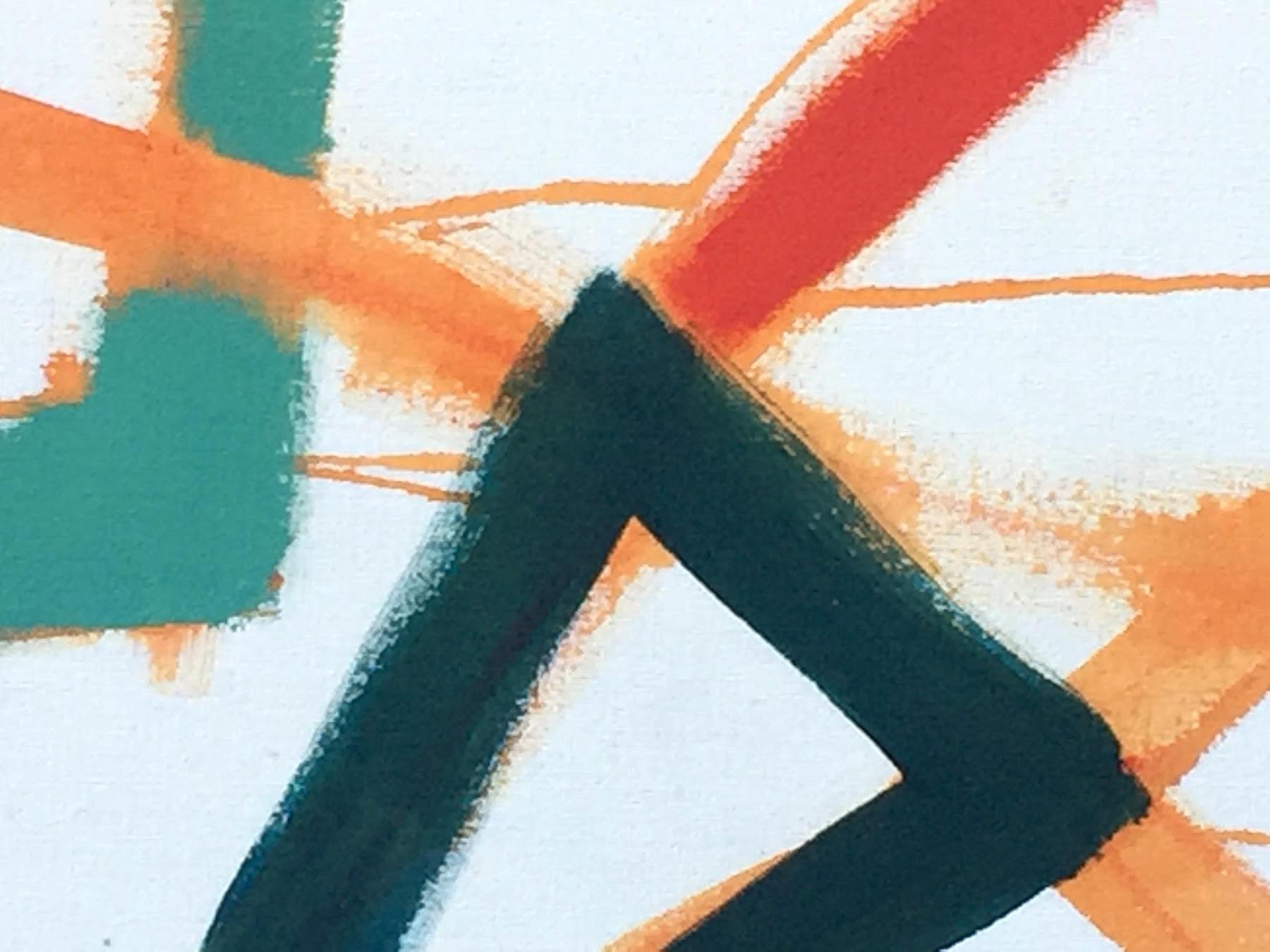Après-midi, Chromatic Collision Series, Abstract Geometric Line Painting For Sale 2