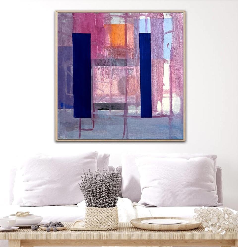 Viali di rosa, quadro geometrico astratto - Painting Astrattismo geometrico di Robert Petrick