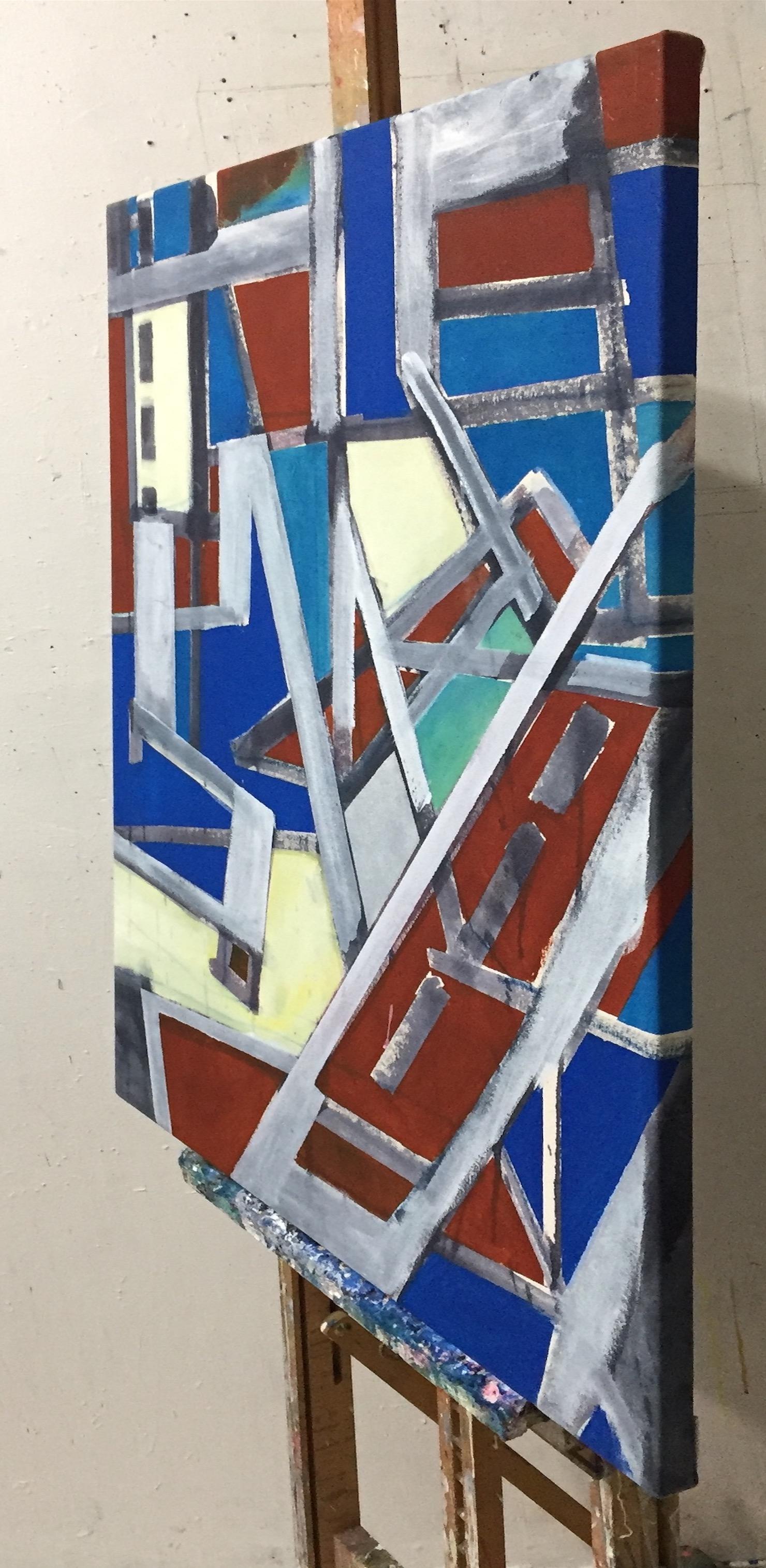 Serie City Block #2, East Village New York (Astratto geometrico) - Painting di Robert Petrick
