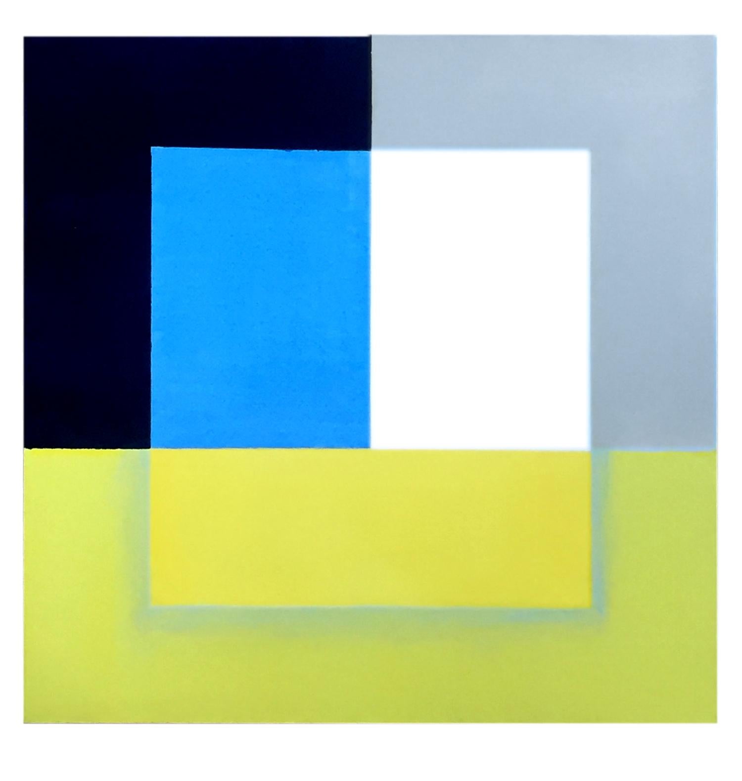 Coincidence, Geometric Abstract Series - Green Still-Life Painting by Robert Petrick