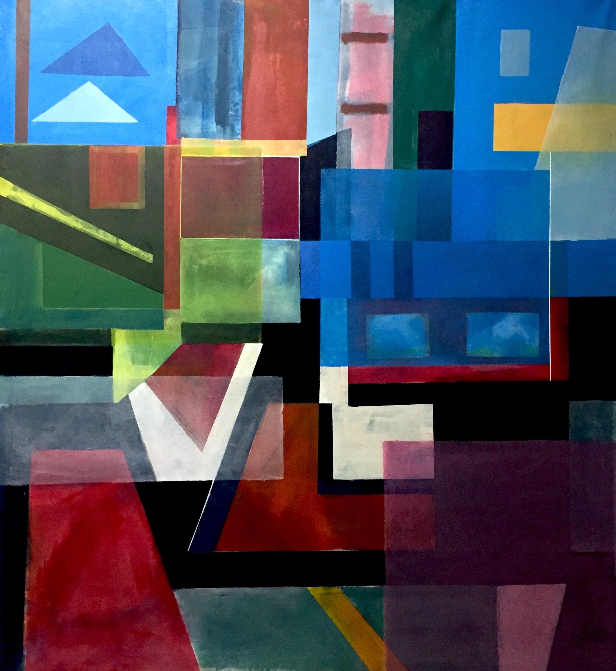 Still-Life Painting di Robert Petrick - Come Again della serie Construction, pittura astratta geometrica