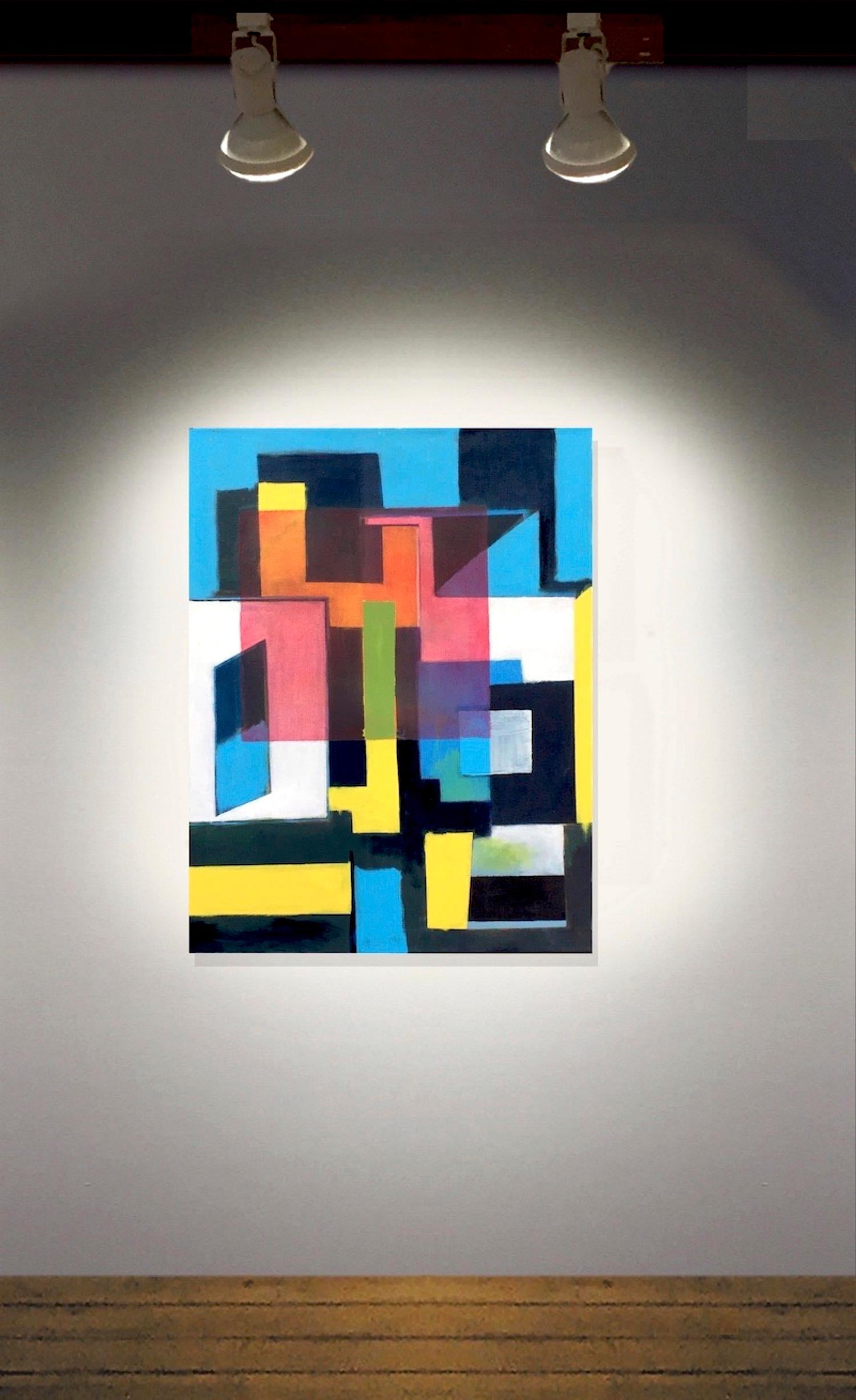 Dinografica, Serie Intersezioni, Pittura geometrica astratta - Painting di Robert Petrick