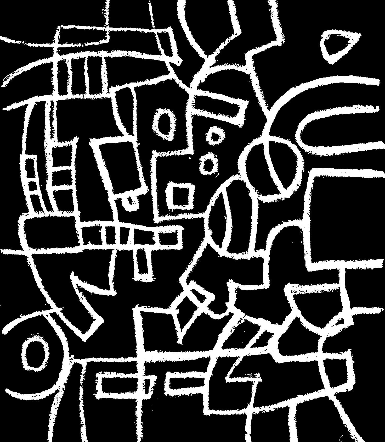 God Walker, série Chalkboard, peinture à la ligne géométrique abstraite
