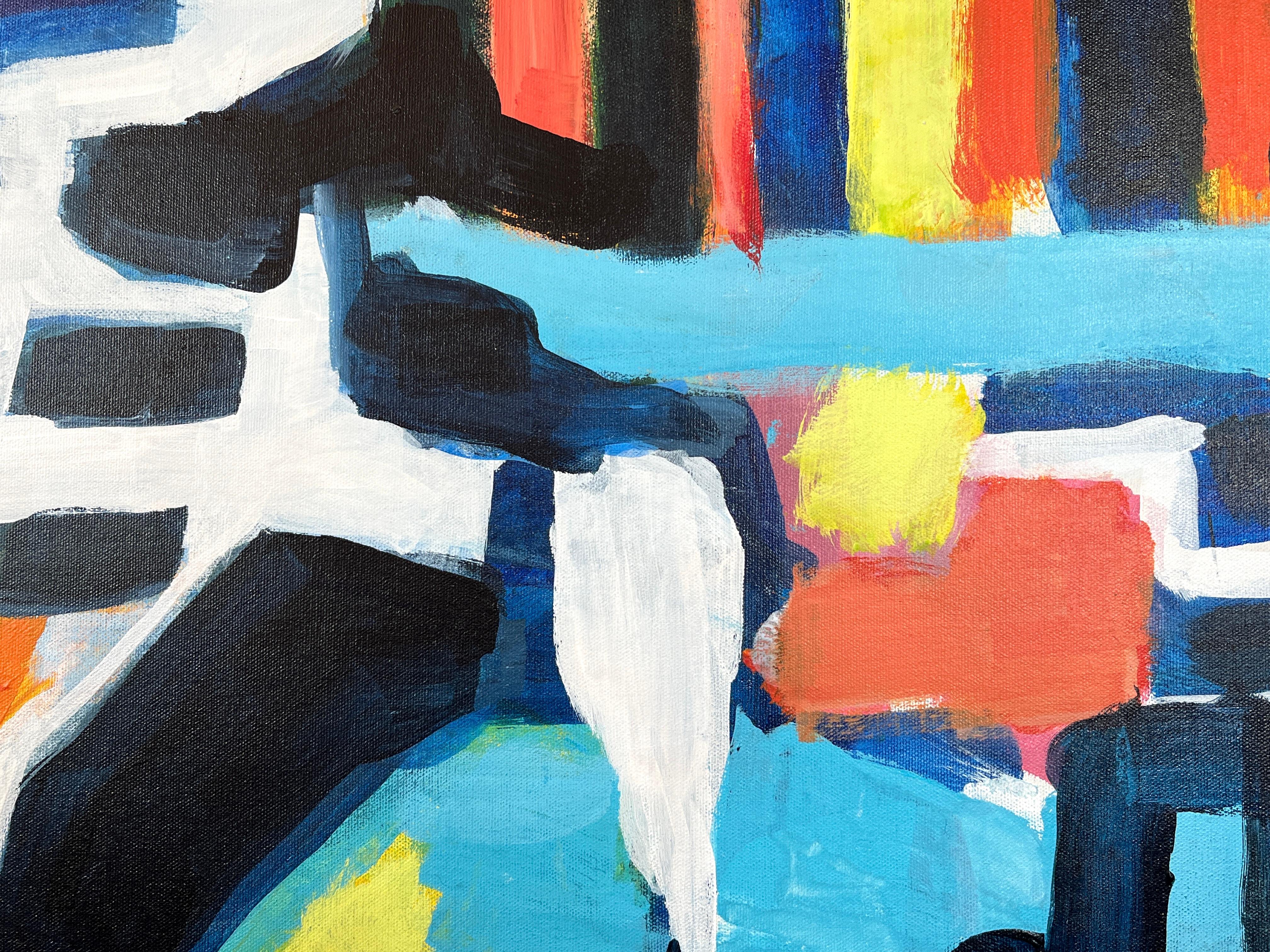 New in Townes, Serie Intersezioni, Pittura geometrica astratta - Still-Life Painting Nero di Robert Petrick