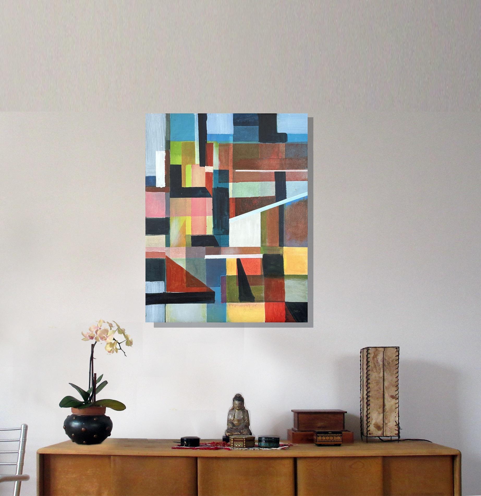 Visione notturna, Serie Intersezioni, Pittura geometrica astratta - Painting Astrattismo geometrico di Robert Petrick