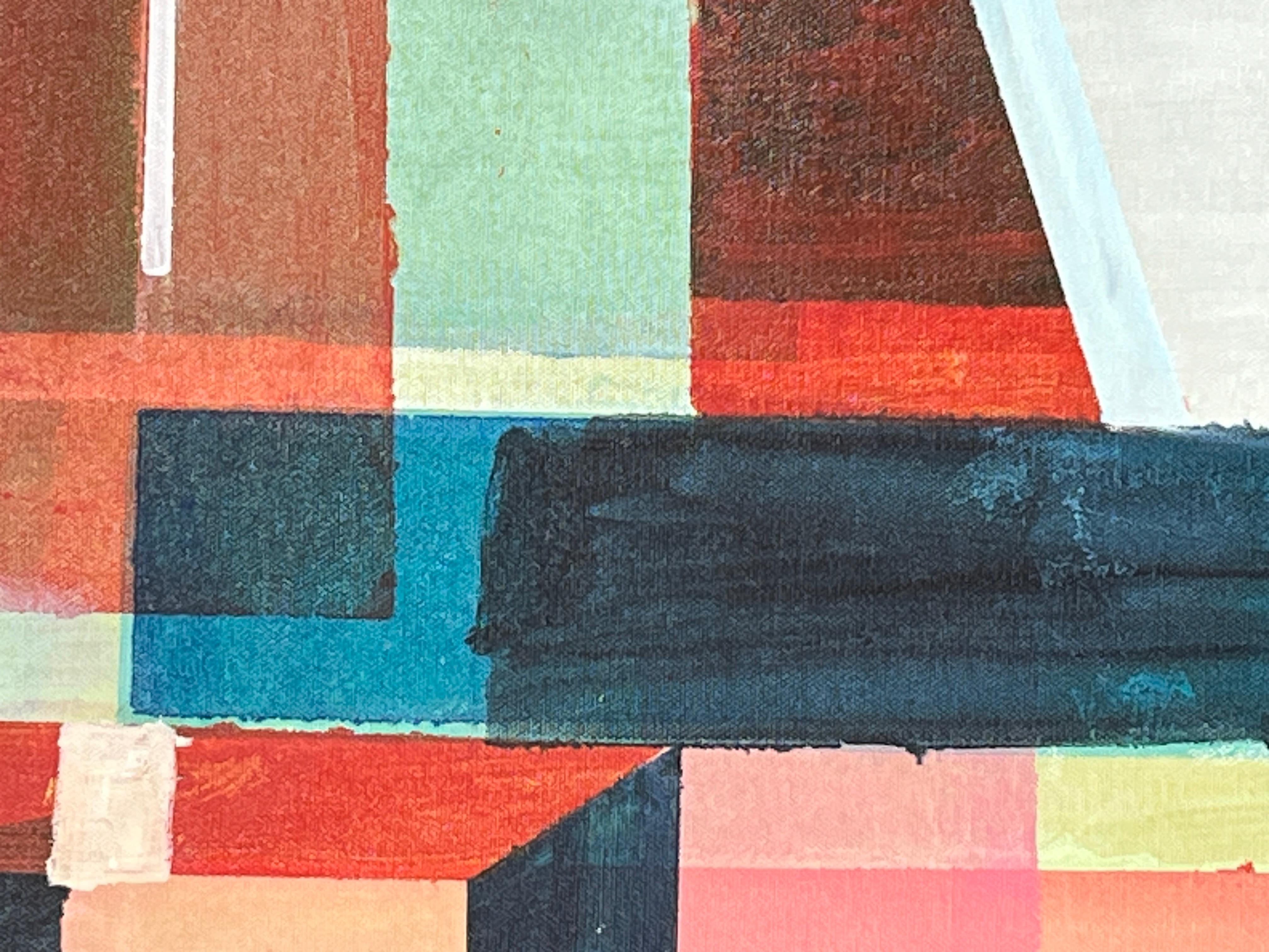 Visione notturna, Serie Intersezioni, Pittura geometrica astratta - Abstract Painting Marrone di Robert Petrick