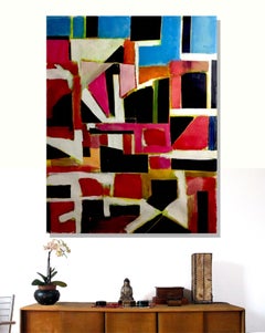 Post Metro, Ziggurat-Serie, Abstraktes geometrisches Gemälde