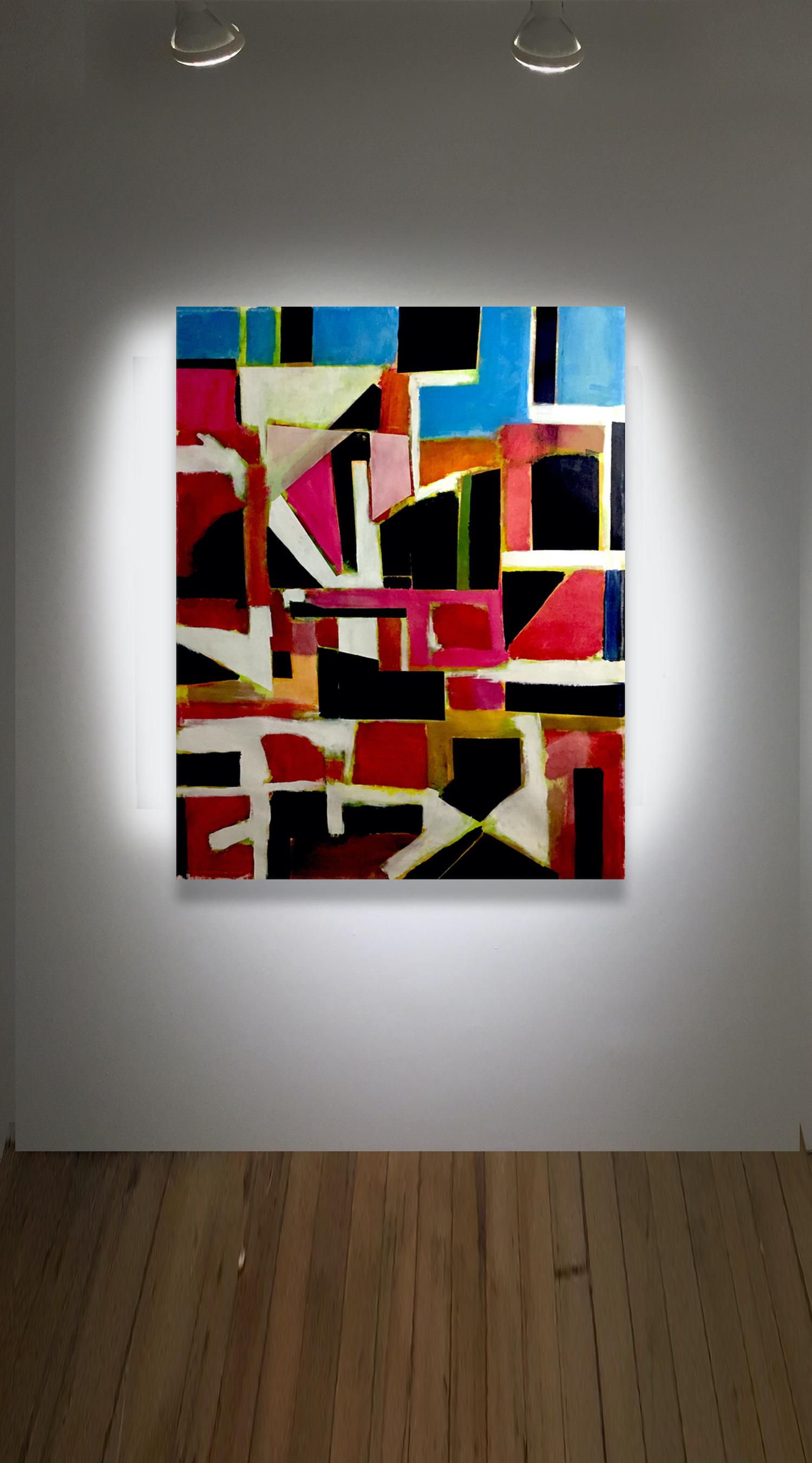 Post Metro, Ziggurat Series, Abstract Geometric Painting For Sale 2