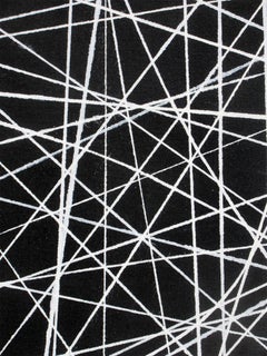 Robert W. Petrick, City Lines (Abstract Painting, Black and White Painting)