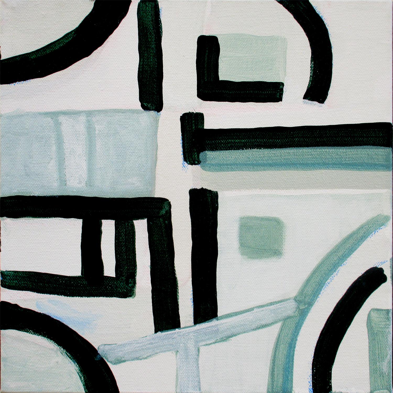 Robert Petrick Landscape Painting - Robert W. Petrick, Green Monochrome #2 (Abstract Painting)