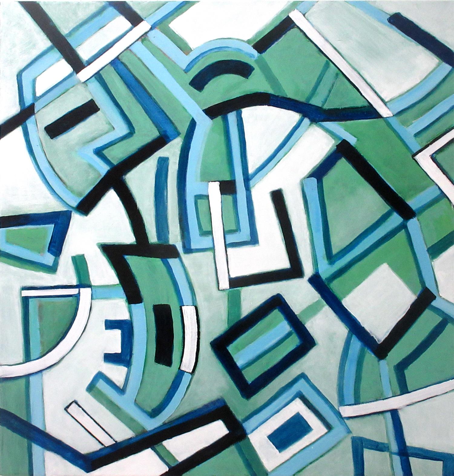 Abstract Painting di Robert Petrick - Robert W. Petrick, Danza in linea (Pittura astratta)