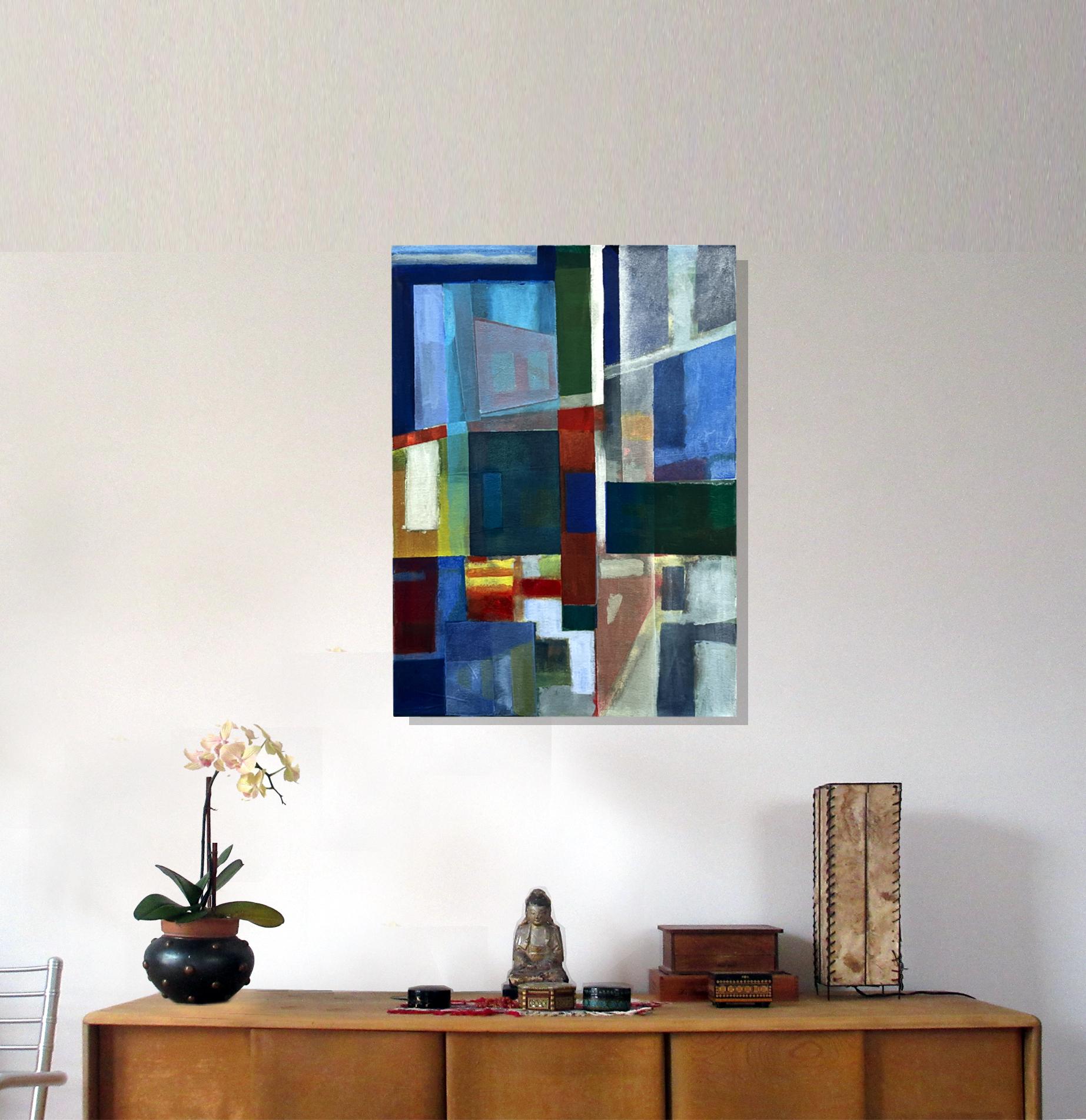 In piedi, serie Intersezioni, Pittura geometrica astratta - Painting di Robert Petrick