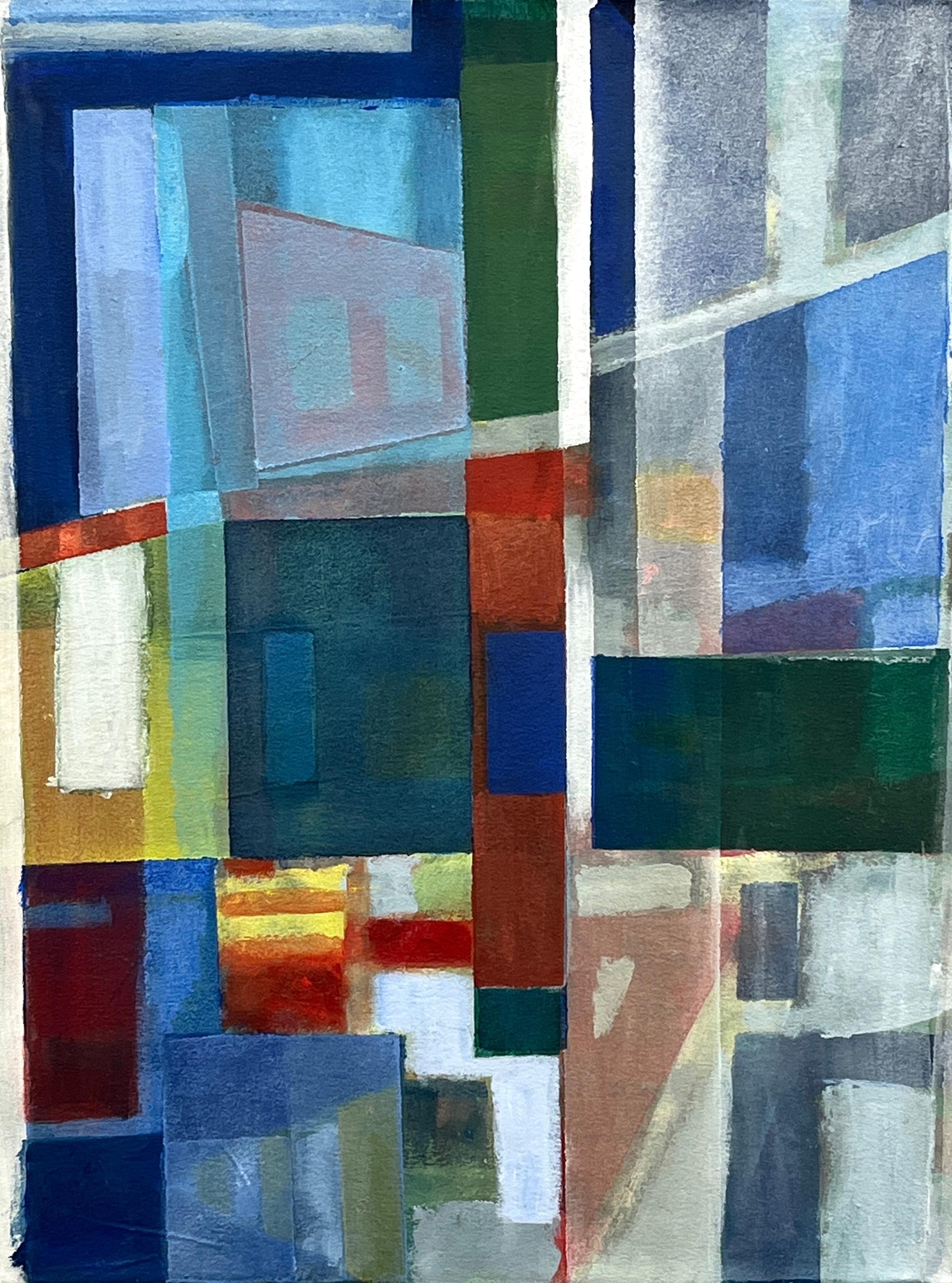 De pie, Serie Intersecciones, Pintura Geométrica Abstracta