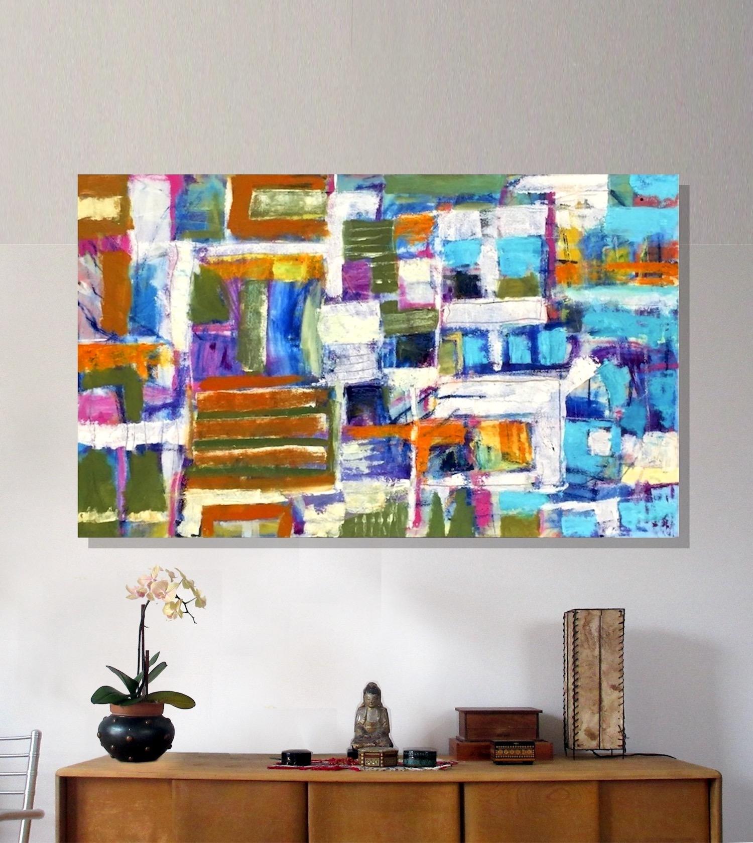 Stoop, Serie Ziggurat, Pittura Geometrica Astratta - Painting Astrattismo geometrico di Robert Petrick