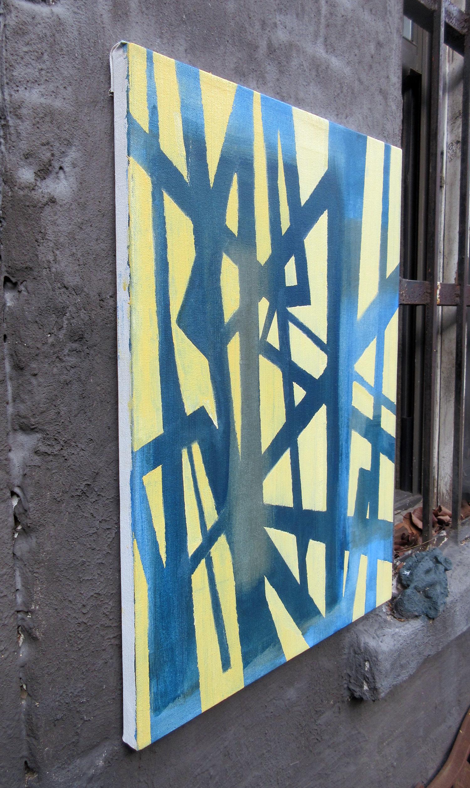 „Structure Series #2 V. 1“, farbenfrohes abstraktes Gemälde, East Village – Painting von Robert Petrick