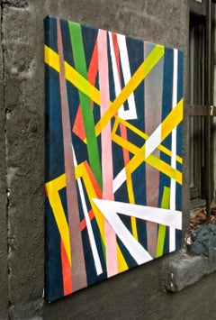 „Structure Series #2 V. 2“, East Village, farbenfrohes abstraktes geometrisches Gemälde