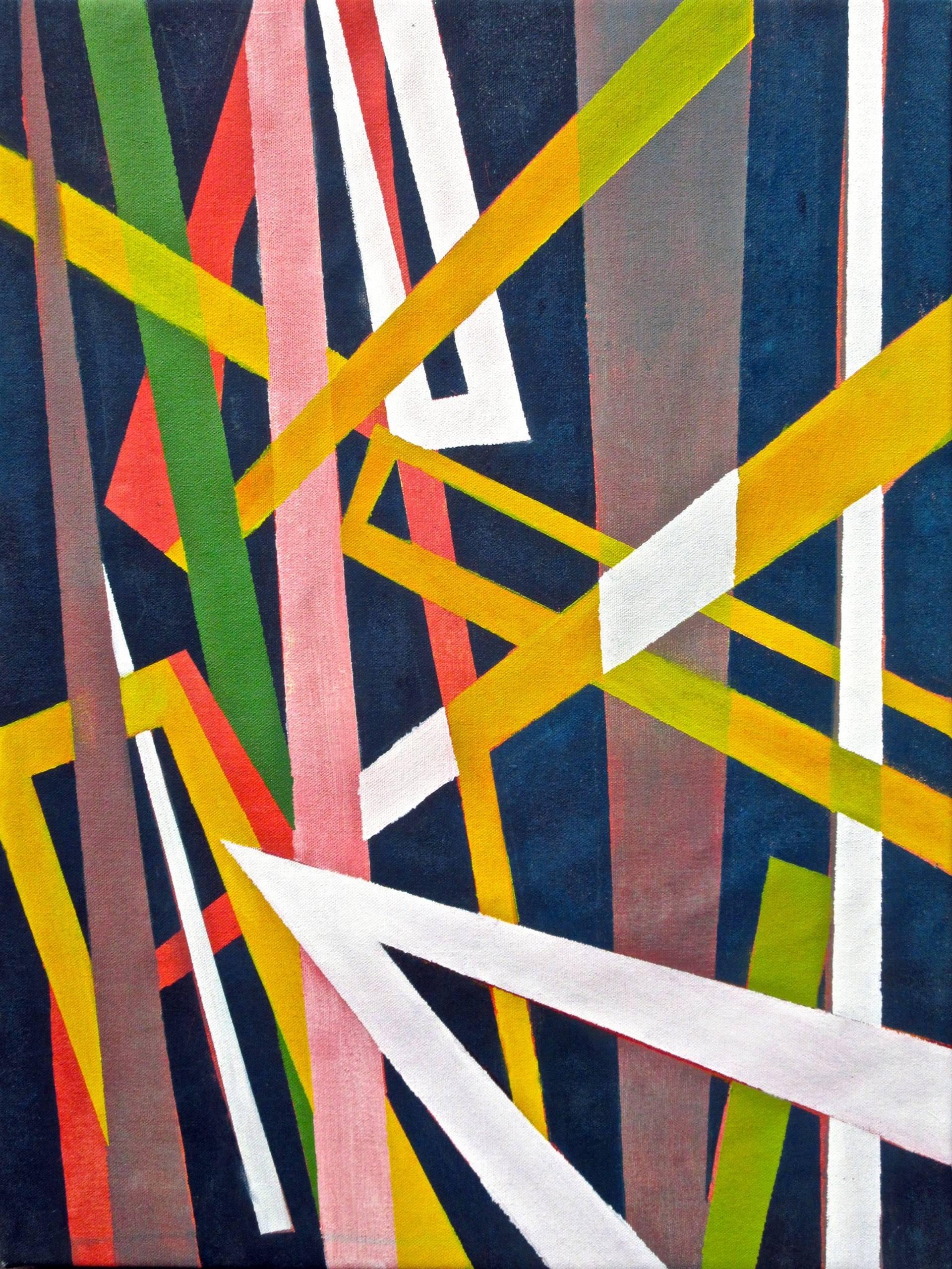 "Structure Series #2 V. 2, " East Village, Colorful Abstract Geometric Painting