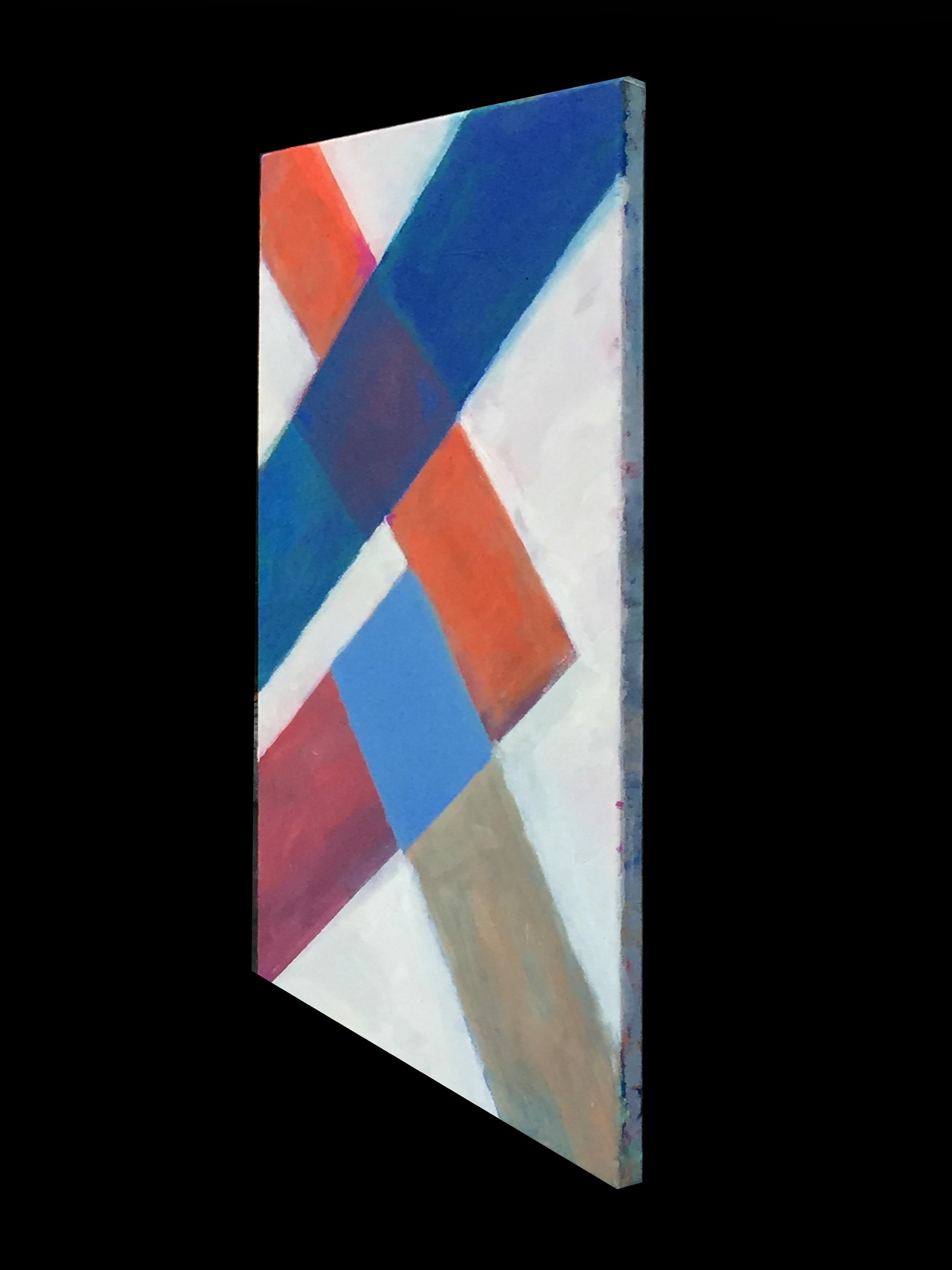 The Dancer, Chromatic Collision Series, Abstraktes Gemälde mit geometrischen Linien – Painting von Robert Petrick