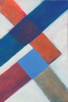 The Dancer, série Chromatic Collision, peinture à la ligne géométrique abstraite