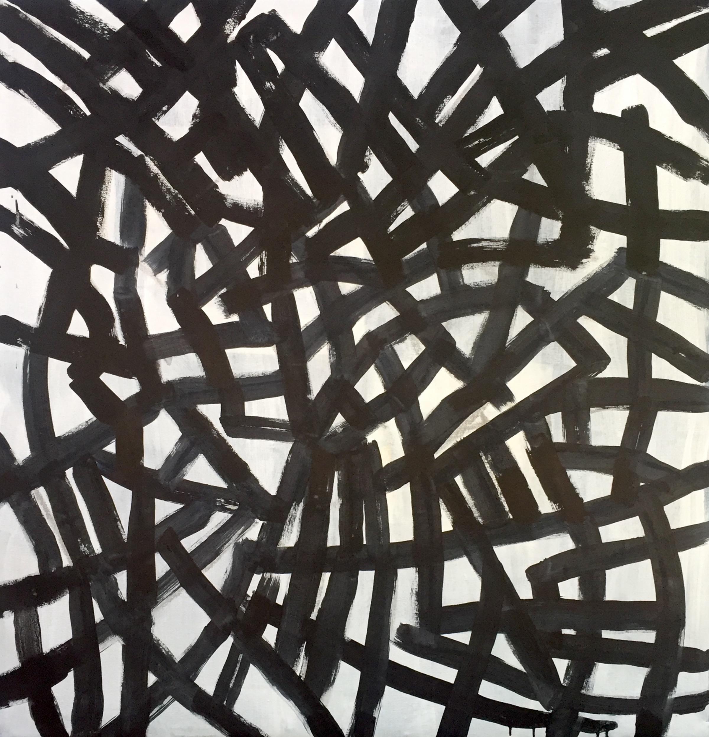 Caminando por el camino, sin estirar de la serie Estilo de línea de graffiti geométrico abstracto