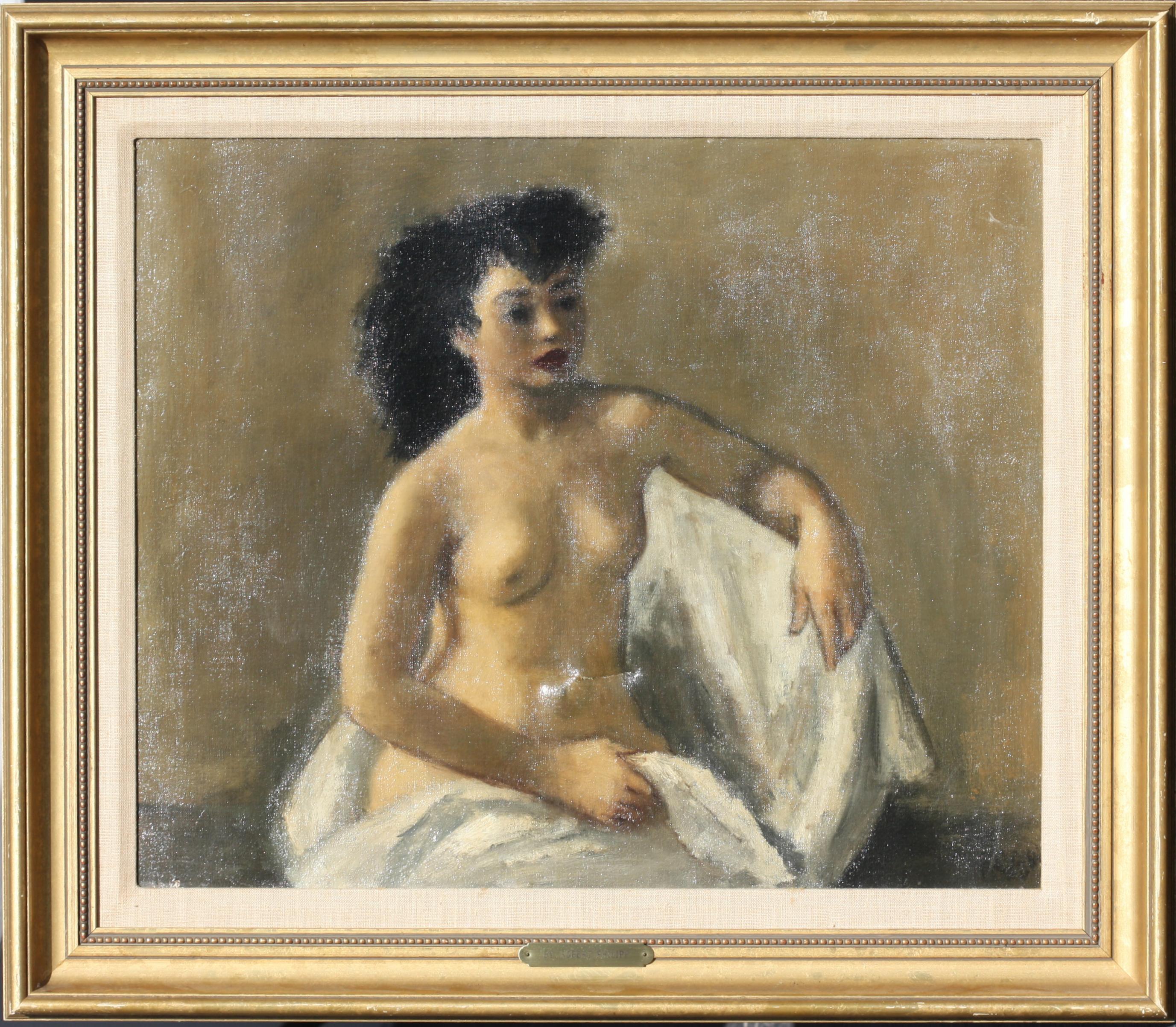 Robert Philipp, (American, 1904-1992) Seated Female Nude In Good Condition For Sale In West Palm Beach, FL