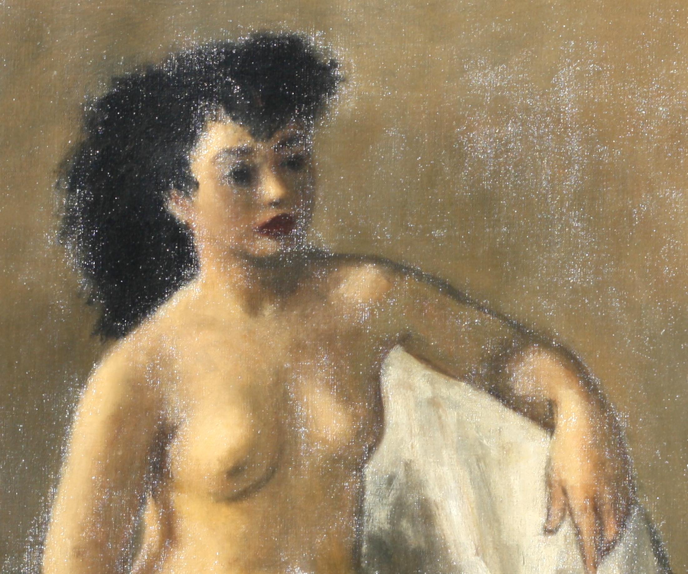 Canvas Robert Philipp, (American, 1904-1992) Seated Female Nude For Sale