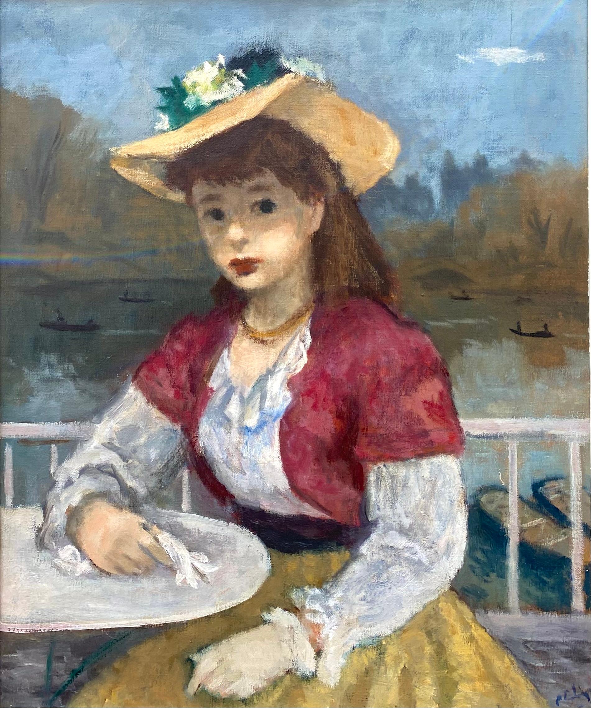 Figurative Painting di Robert Philipp - "Sul balcone"