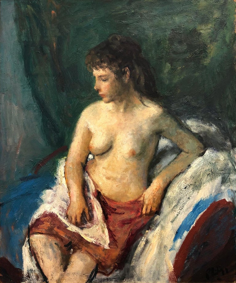 Portrait of a Nude Woman - Painting by Robert Philipp