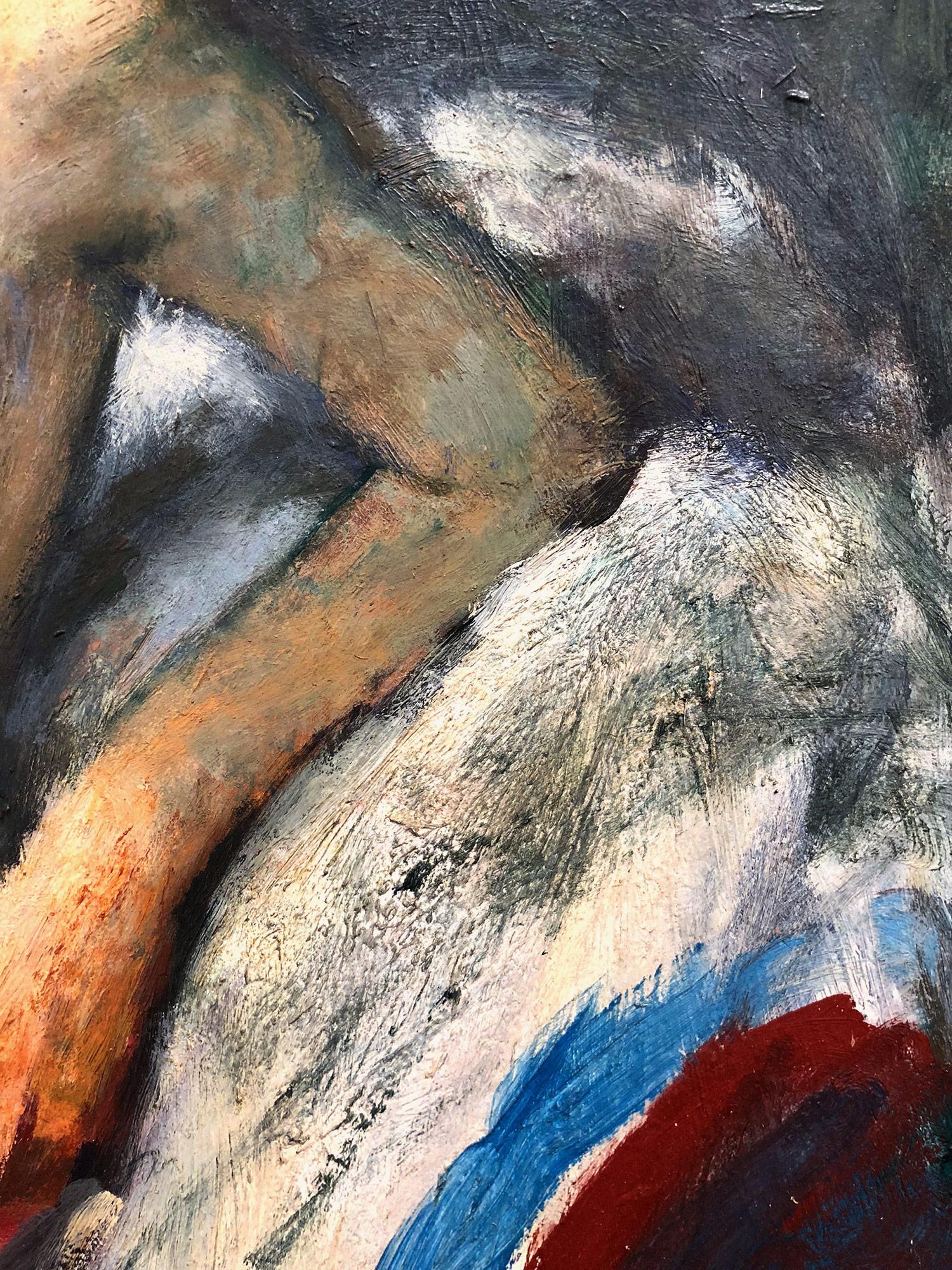 „Porträt einer sitzenden nackten Frau“, amerikanisches impressionistisches Gemälde, Öl auf Tafel im Angebot 2