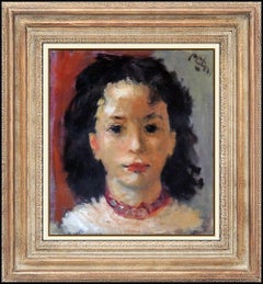 Robert Philipp Original Painting Oil On Canvas Signed Female Portrait Framed Art