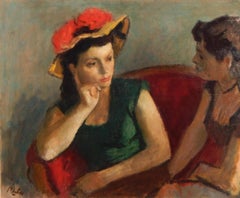 Pintura de Robert Philipp "Dos mujeres en conversación"