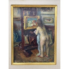 Robert Phillipp "Angolo del mio studio" Pittura originale del 1968 ca.