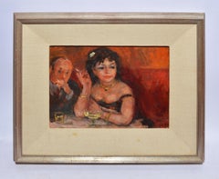 The Dinner Club, Ashcan School Interior Portrait Oil Painting by Robert Philipp