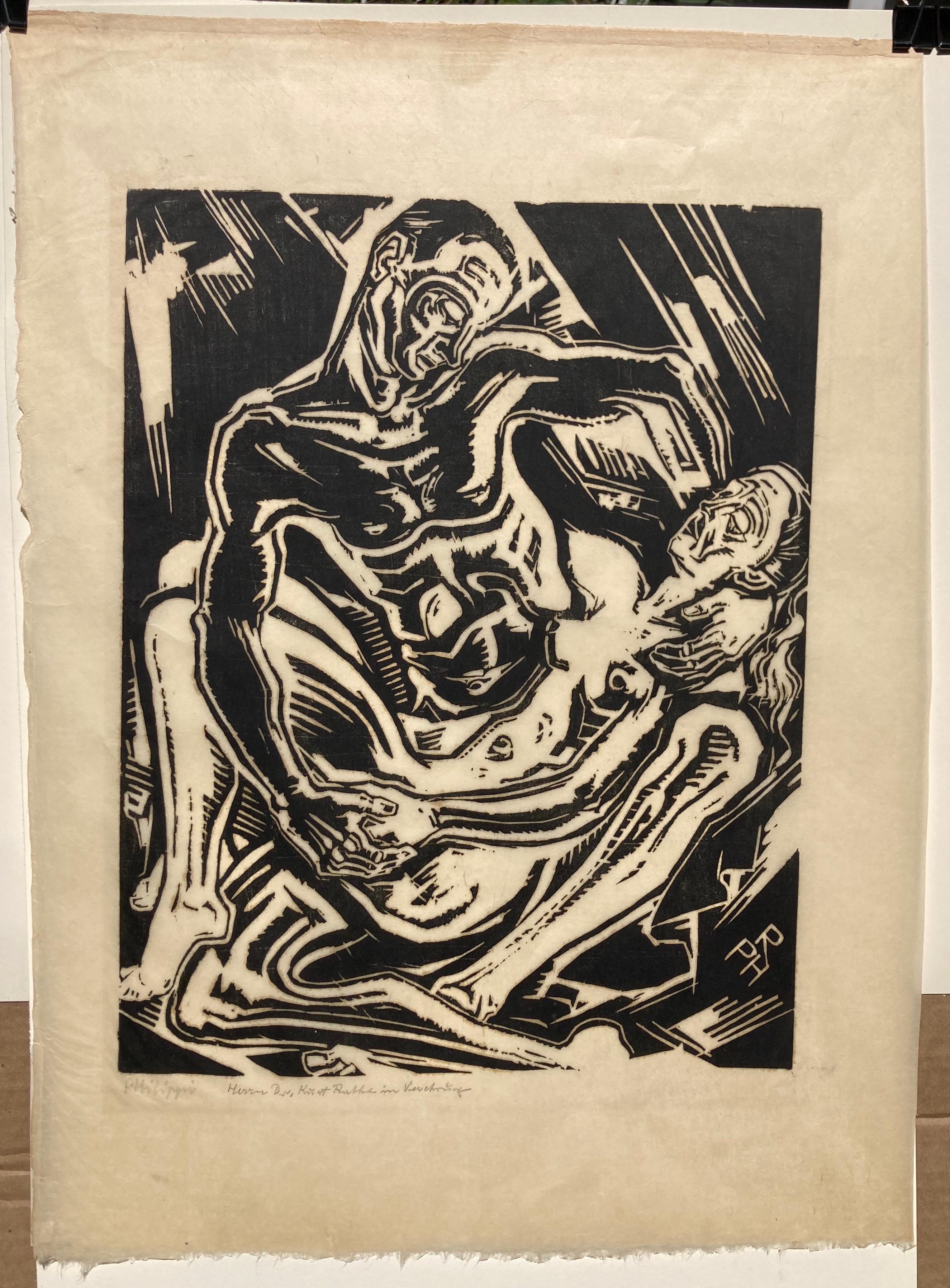 LOVERS (LIEBESPAAR - Expressionist Print by Robert Philippi
