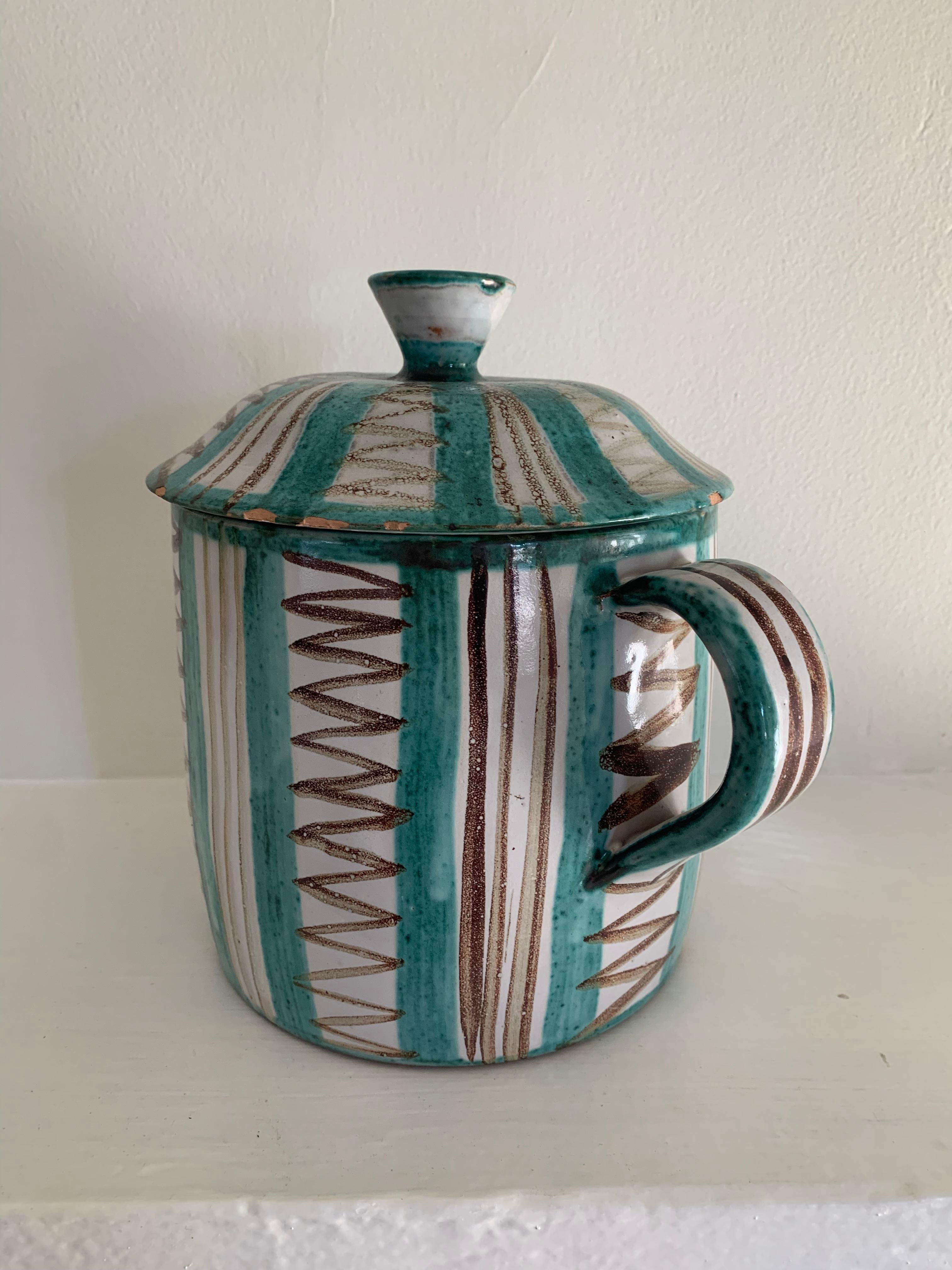 XX secolo Robert Picault (1919-2000) Vaso con coperchio, Vallauris, Francia, anni '50 in vendita