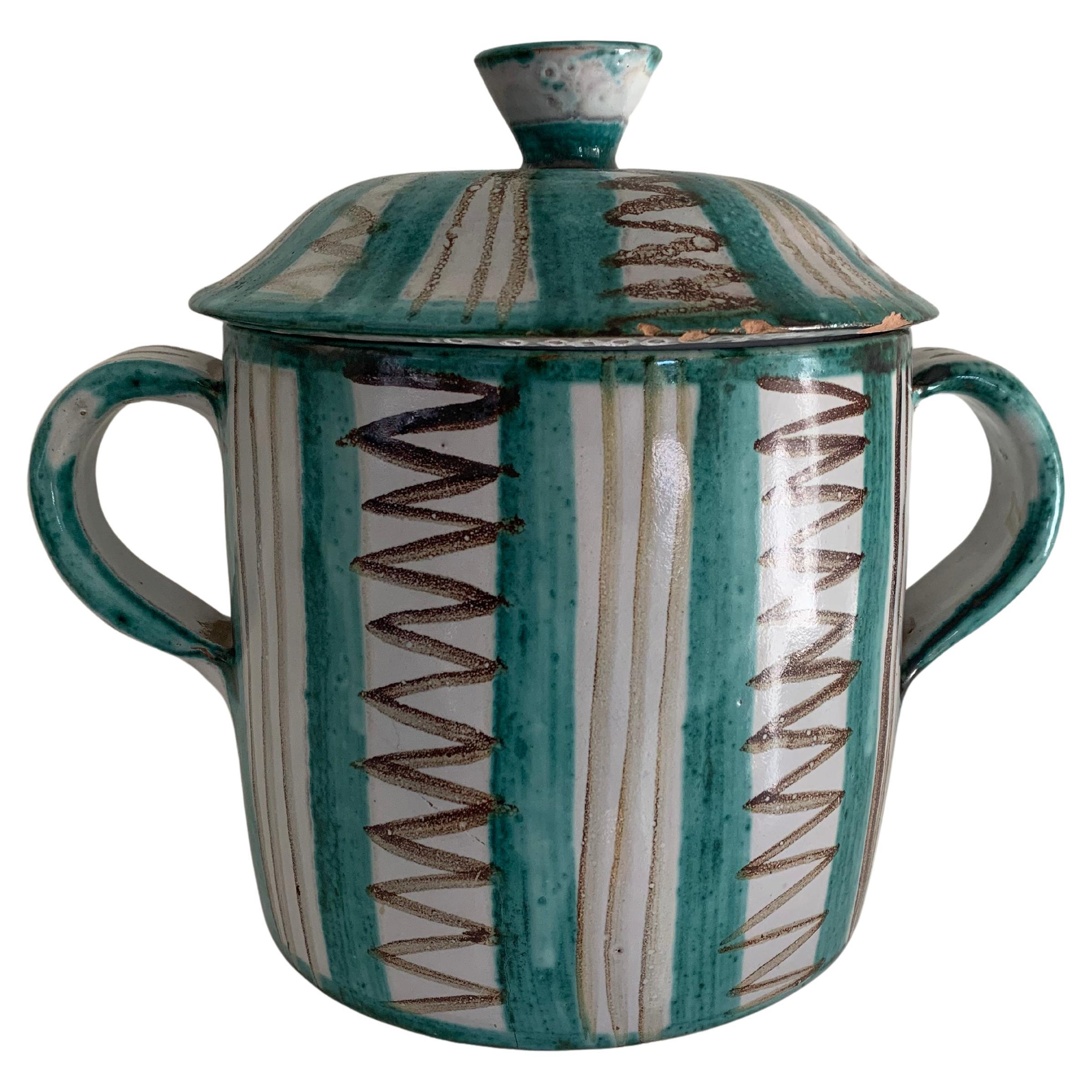 Robert Picault (1919-2000) Vaso con coperchio, Vallauris, Francia, anni '50 in vendita