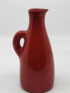 Keramikkrug von Robert Picault, leuchtendes Rot, Vallauris, um 1950