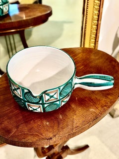 Robert Picault Ceramic Saucepan, Vallauris France, Circa 1960