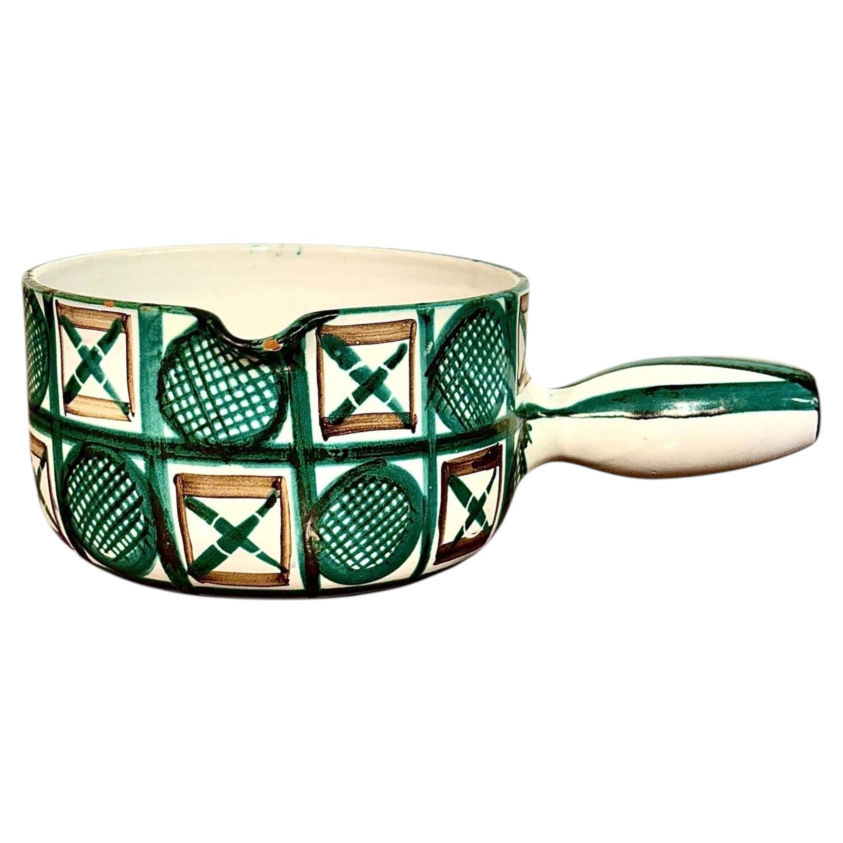 Robert Picault Ceramic Saucepan, Vallauris France, Circa 1960